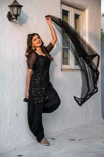 Black And Gold Punjabi Salwar Suit