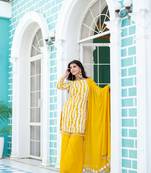 Yellow white long sequin palazzo