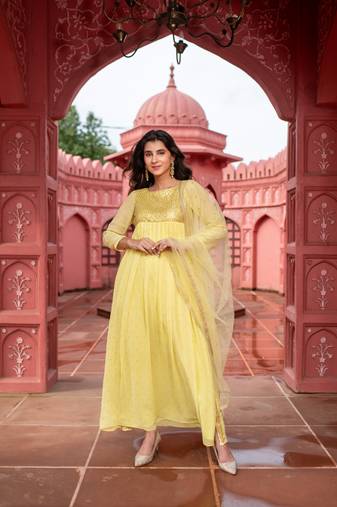 Light yellow nayra kurta    set