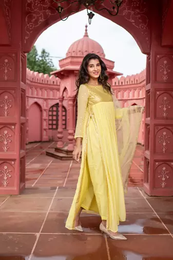 Light yellow nayra kurta    set