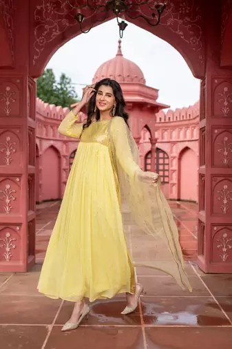 Light yellow nayra kurta    set