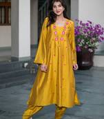 Mustard embroidery co-ord set