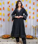 Black silk kurta set