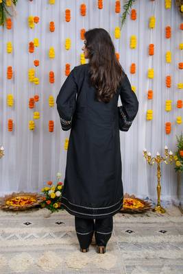 Black silk kurta set 3