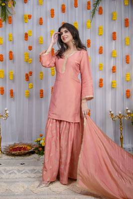 Peach golden sharara 4
