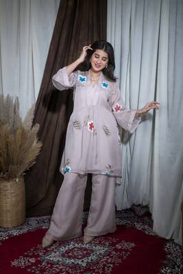 Grey hand painted co-ord set 2