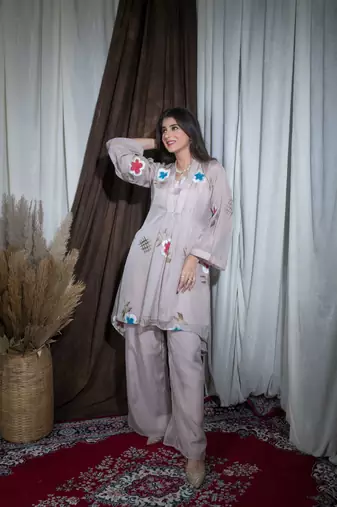 Grey hand painted co-ord set