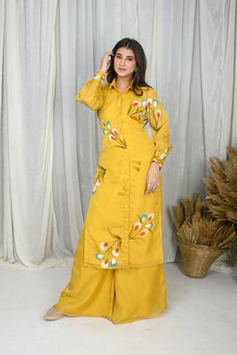 Mustard hand painted co-ord set 2