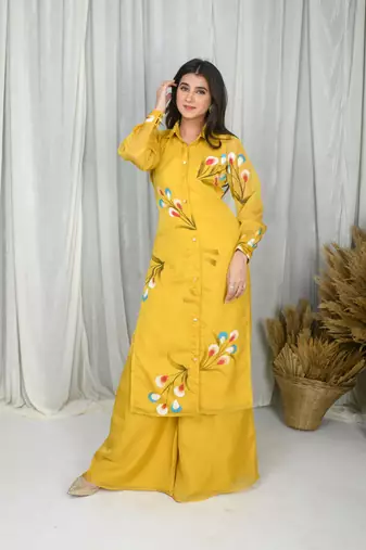 Mustard hand painted co-ord set