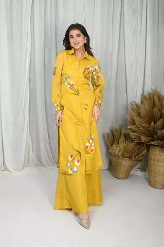 Mustard hand painted co-ord set