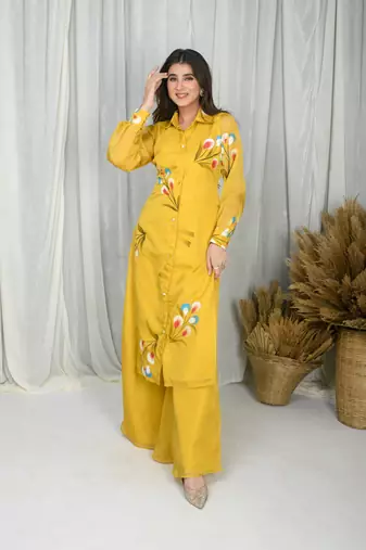 Mustard hand painted co-ord set