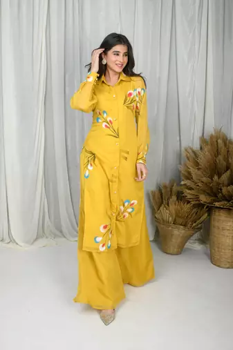 Mustard hand painted co-ord set