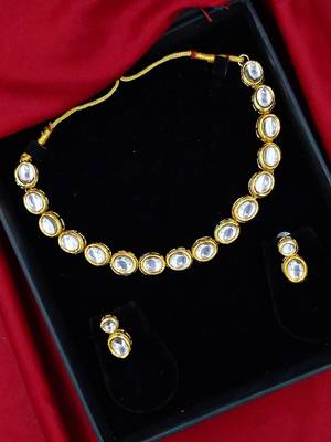 white gold plated necklace & earring jewellery set for women 1