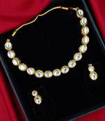 white gold plated necklace & earring jewellery set for women