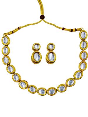 white gold plated necklace & earring jewellery set for women 2