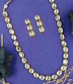 white gold plated necklace & earring jewellery set for women