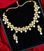 white gold plated necklace & earring jewellery set for women