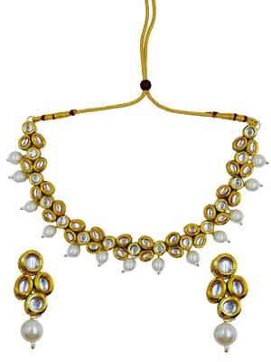 white gold plated necklace & earring jewellery set for women 2