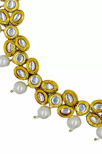 white gold plated necklace & earring jewellery set for women