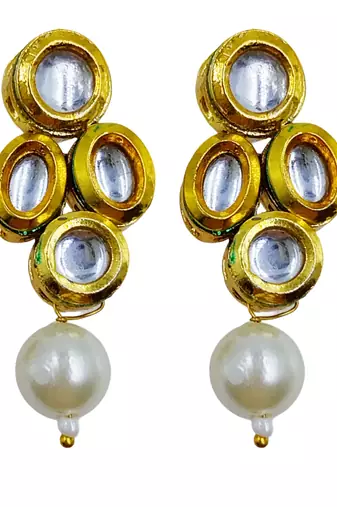 white gold plated necklace & earring jewellery set for women