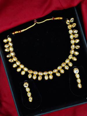 white gold plated necklace & earring jewellery set for women 1