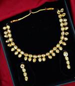 white gold plated necklace & earring jewellery set for women