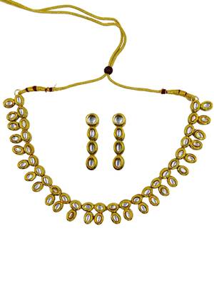 white gold plated necklace & earring jewellery set for women 2