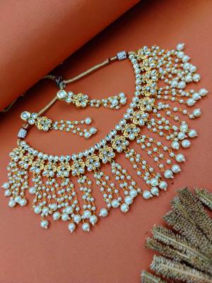 gold plated peacock designer ethnic necklace set for women 1