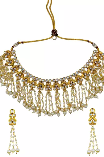 gold plated peacock designer ethnic necklace set for women