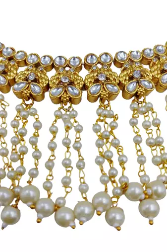 gold plated peacock designer ethnic necklace set for women