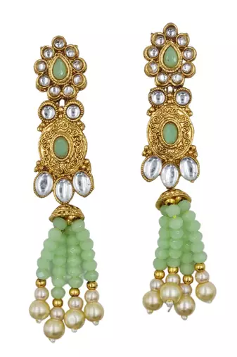 mint gold plated necklace set & earring ethnic jewellery set for women