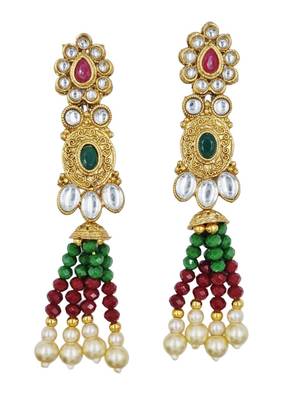 multi gold plated necklace set & earring ethnic jewellery set for women 4