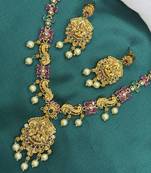 Antique gold south indian short necklace set