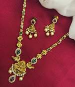 Antique gold south indian short necklace set