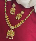Antique gold south indian short necklace set