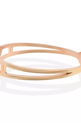 Rose gold black onyx bangle kada bracelet for women