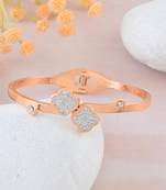 Rose gold cz studded bangle kada bracelet for women