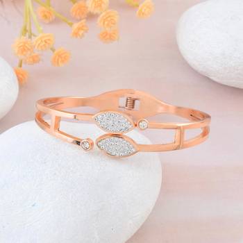 Rose gold imitation diamond kada bracelet women 1