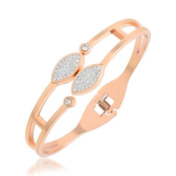 Rose gold imitation diamond kada bracelet women 2