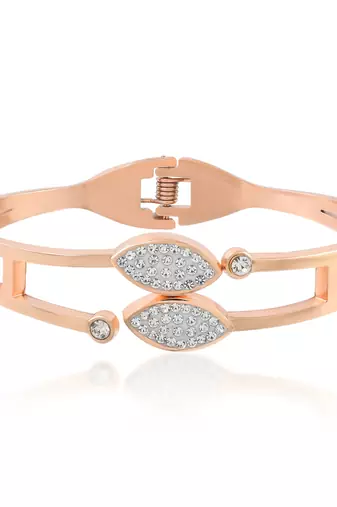 Rose gold imitation diamond kada bracelet women