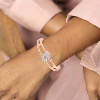 Rose gold imitation diamond kada bracelet women 5