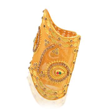 Brass gold plated arm cuff traditional jewellery women 1