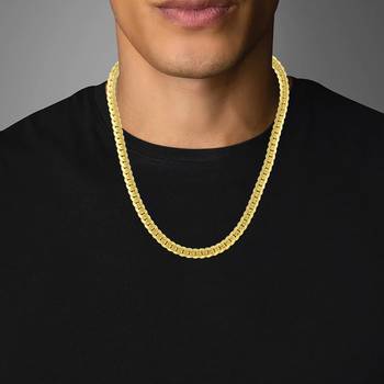 Brass micron gold men necklace chain 5