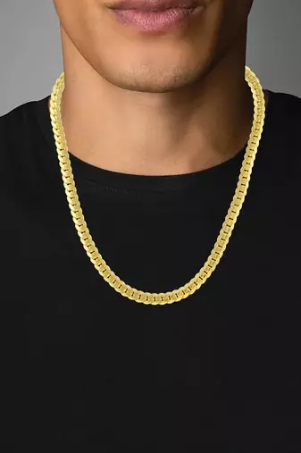 Brass micron gold men necklace chain