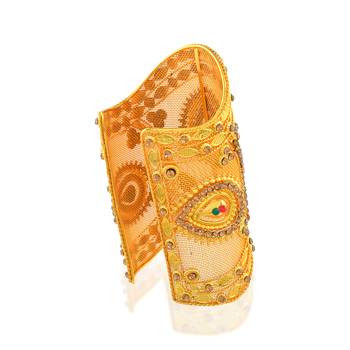 Brass gold plated arm cuff traditional jewellery women 2