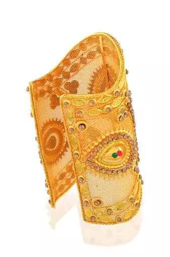 Brass gold plated arm cuff traditional jewellery women