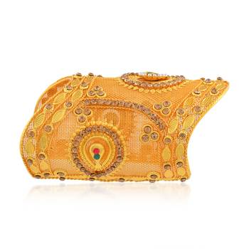 Brass gold plated arm cuff traditional jewellery women 3