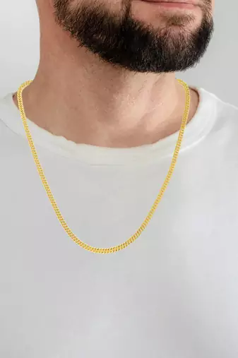 Brass micron gold necklace chain men women
