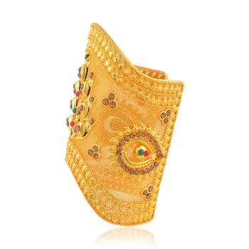 Brass gold plated arm cuff traditional jewellery women 1