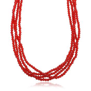 Ruby multi strand necklace for women 2